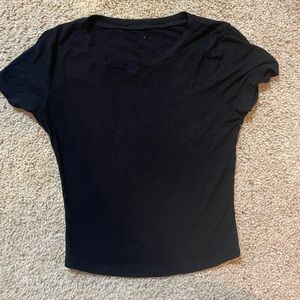 plain black cropped shirt